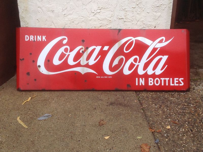 ﻿Vintage Mid-Century Coca Cola Porcelain Sign « Obnoxious Antiques