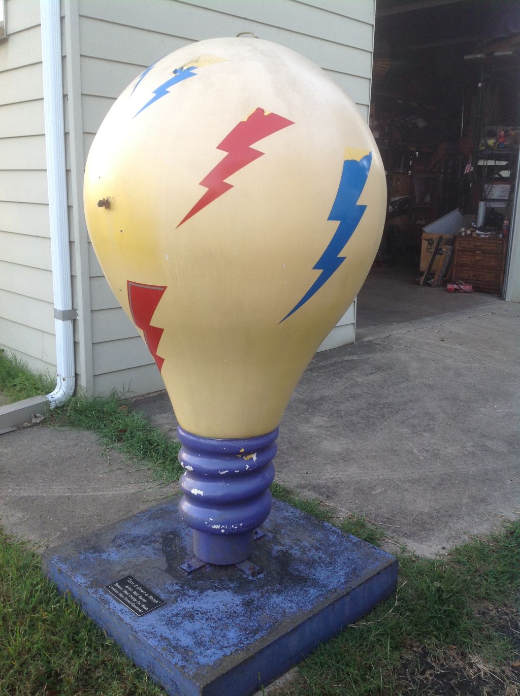 Vintage Architectural Light Bulb Sculpture By Artist Walt Wanner